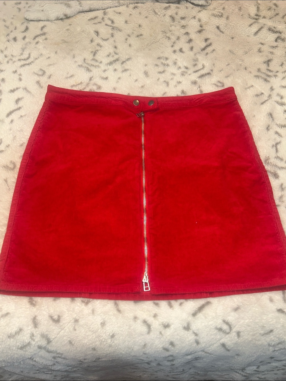 Black Label Red Front-Zip Mini Skirt